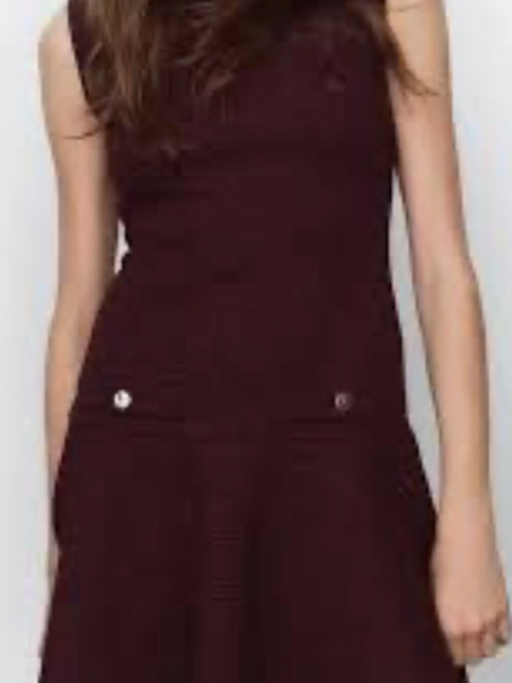 New with Tags Zara Burgundy Maroon Wine Tweed Mini Dress M